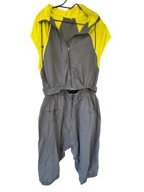 Free People  Movement Convertible 2PC Set Zip Waist Romper Activewear Hooded XL